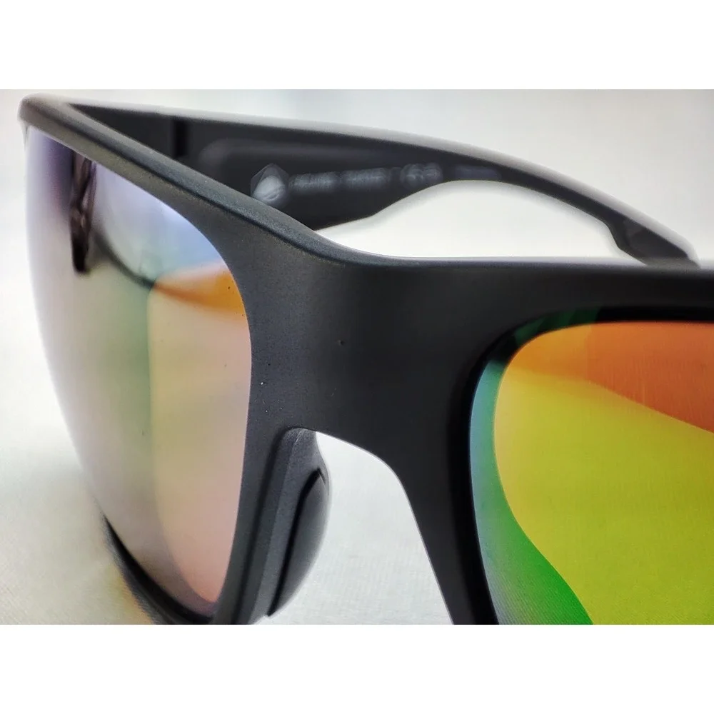Native Eyewear Badlands Polarized Matte Black Green Mirror Wrap 58-16-125
